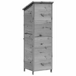 vidaXL Abri de jardin Gris 59 5 x 56 x 176 5 cm Bois d'ingénierie