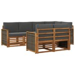 vidaXL Ensemble de canapés d'extérieur 6 pc Naturel et Anthracite
