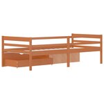 vidaXL Cadre de lit avec tiroirs et armoire Marron miel Pin 90x200 cm