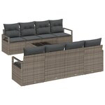 Ensemble de Canapé de Jardin de 9 Pièces avec Coussins Gris Poly Rattan