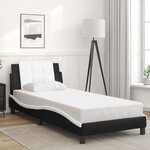 vidaXL Cadre de lit sans matelas noir et blanc 80x200 cm similicuir