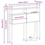 vidaXL Tête de lit de rangement Chêne fumé 100 cm Bois d'ingénierie