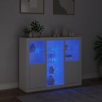vidaXL Buffets avec lumières LED 3 Pièces blanc bois d'ingénierie
