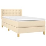 vidaXL Sommier à lattes de lit avec matelas Crème 100x200 cm Tissu