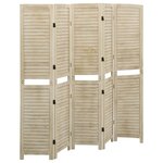 vidaXL Cloison de séparation 5 panneaux 175x165 cm Bois de Paulownia