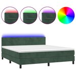 vidaXL Sommier à lattes de lit avec matelas LED Vert foncé 160x200 cm
