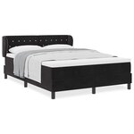 Lit Box Spring vidaXL avec Matelas Noir 140x200 cm Velours