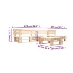 vidaXL Canapés de jardin palette 4 Pièces Naturel Bois