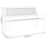 vidaXL Banc de jardin Noir 120 cm Acier