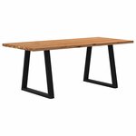 vidaXL Table à manger marron clair bois de chêne massif rectangulaire