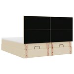 VidaXL Cadre de lit ottoman avec matelas crème 160x200 cm tissu