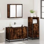 vidaXL Ensemble de meubles de salle de bain 3 Pièces Chêne fumé