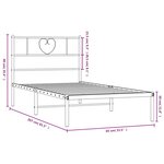 vidaXL Cadre de lit métal sans matelas avec tête de lit noir 80x200 cm
