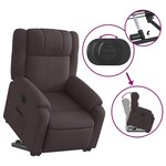 vidaXL Fauteuil inclinable électrique marron foncé tissu