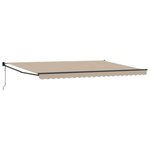vidaXL Auvent Rétractable Beige 500 × 300 cm Tissu et Métal