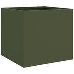 vidaXL Jardinières 2 Pièces vert olive 32x30x29 cm acier