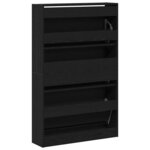 vidaXL Cabinet à chaussures avec étagère Chêne noir 80 x 21 x 125 5 cm