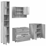 vidaXL Ensemble de mobilier de salle de bain 4 Pièces Gris Sonoma