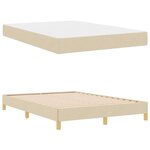 vidaXL Lit à ressorts Crème  Marron 140 x 190 cm