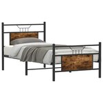 vidaXL Cadre de lit sans matelas chêne fumé 90x190cm bois d'ingénierie