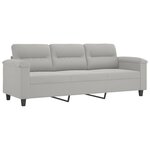 vidaXL Ensemble de canapés 4 Pièces coussins gris clair tissu microfibre
