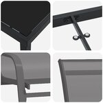 Ensemble de repas de jardin vidaXL 7 pièces gris textilène et acier