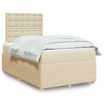 vidaXL Sommier à lattes de lit avec matelas Crème 120x200 cm Tissu