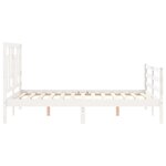 vidaXL Cadre de lit sans matelas blanc bois massif