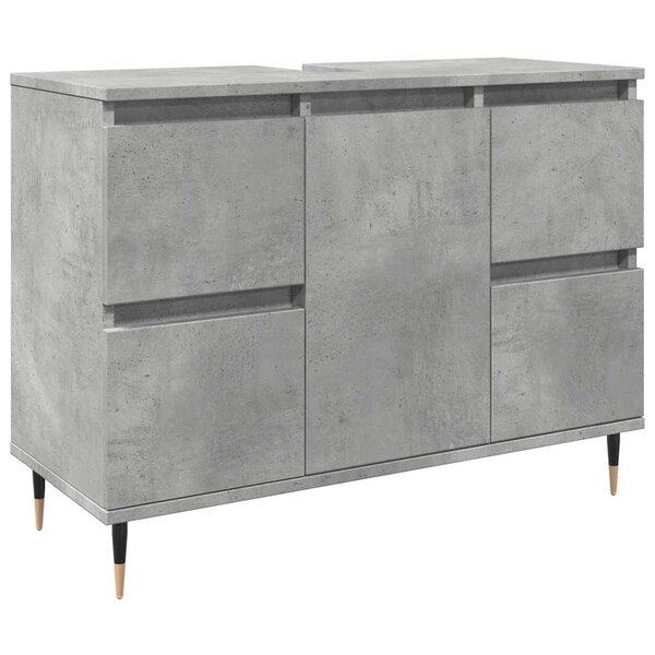 vidaXL Armoire salle de bain gris béton 80x33x60cm bois d'ingénierie