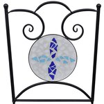 vidaXL Chaises pliables de bistro 2 Pièces Céramique Bleu et blanc