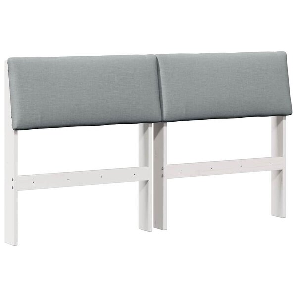 vidaXL Tête de lit capitonnée Gris clair 160 cm Pin massif