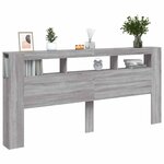 vidaXL Tête de lit à LED sonoma gris 220x18 5x103 5 cm bois ingénierie