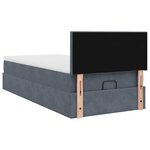 vidaXL Cadre de lit ottoman et matelas gris foncé 90x200 cm velours