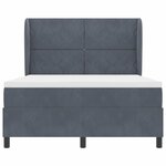 vidaXL Lit à ressorts avec matelas gris foncé 140x200 cm en velours