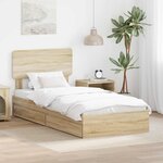 vidaXL Lit de Rangement Chêne Sonoma 75 x 190 cm Bois d'ingénierie