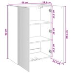 vidaXL Armoire Murale 66 x 34 5 x 90 cm Bois d'ingénierie Bois ancien