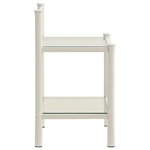 vidaXL Table de chevet Blanc/transparent 45x34 5x60 5cm Métal et verre