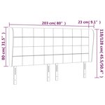 vidaXL Tête de lit avec oreilles Noir 203x23x118/128 cm Tissu