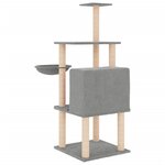vidaXL Arbre à chat avec griffoirs en sisal gris clair 132 cm