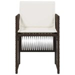 vidaXL Chaises de jardin avec coussins lot de 4 marron résine tressée