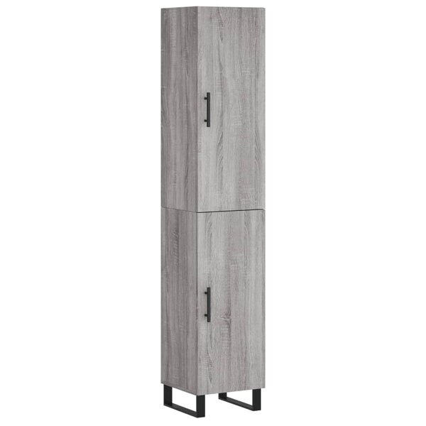 vidaXL Buffet haut Sonoma gris 34 5x34x180 cm Bois d'ingénierie