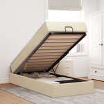 vidaXL Cadre de lit ottoman avec matelas crème 100x200cm tissu