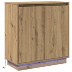 vidaXL Buffet LED Chêne artisanal 71 x 34 5 x 75 cm Bois d'ingénierie