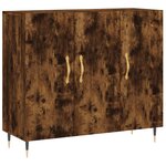 vidaXL Buffet chêne fumé 90x34x80 cm bois d'ingénierie