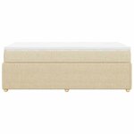 vidaXL Sommier à lattes de lit avec matelas Crème 100x200 cm Tissu