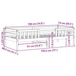 vidaXL Cadre de lit sans matelas blanc 75x190 cm bois de pin massif