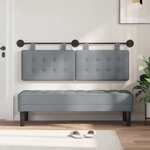 vidaXL Tête de lit suspendue Avec lumière LED Gris clair Tissu