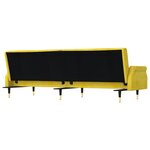 vidaXL Canapé-lit avec coussins jaune velours