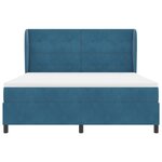 vidaXL Lit ressort avec matelas bleu foncé 180x200 cm en velours