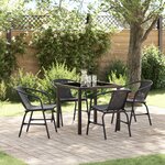 vidaXL Ensemble de jardin 5 pièces Noir Poly Rattan